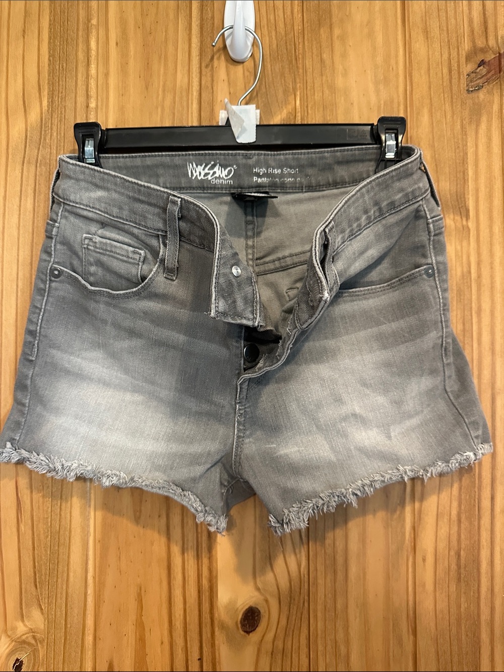 Mossimo High-Rise Gray Frayed Hem Jean Shorts